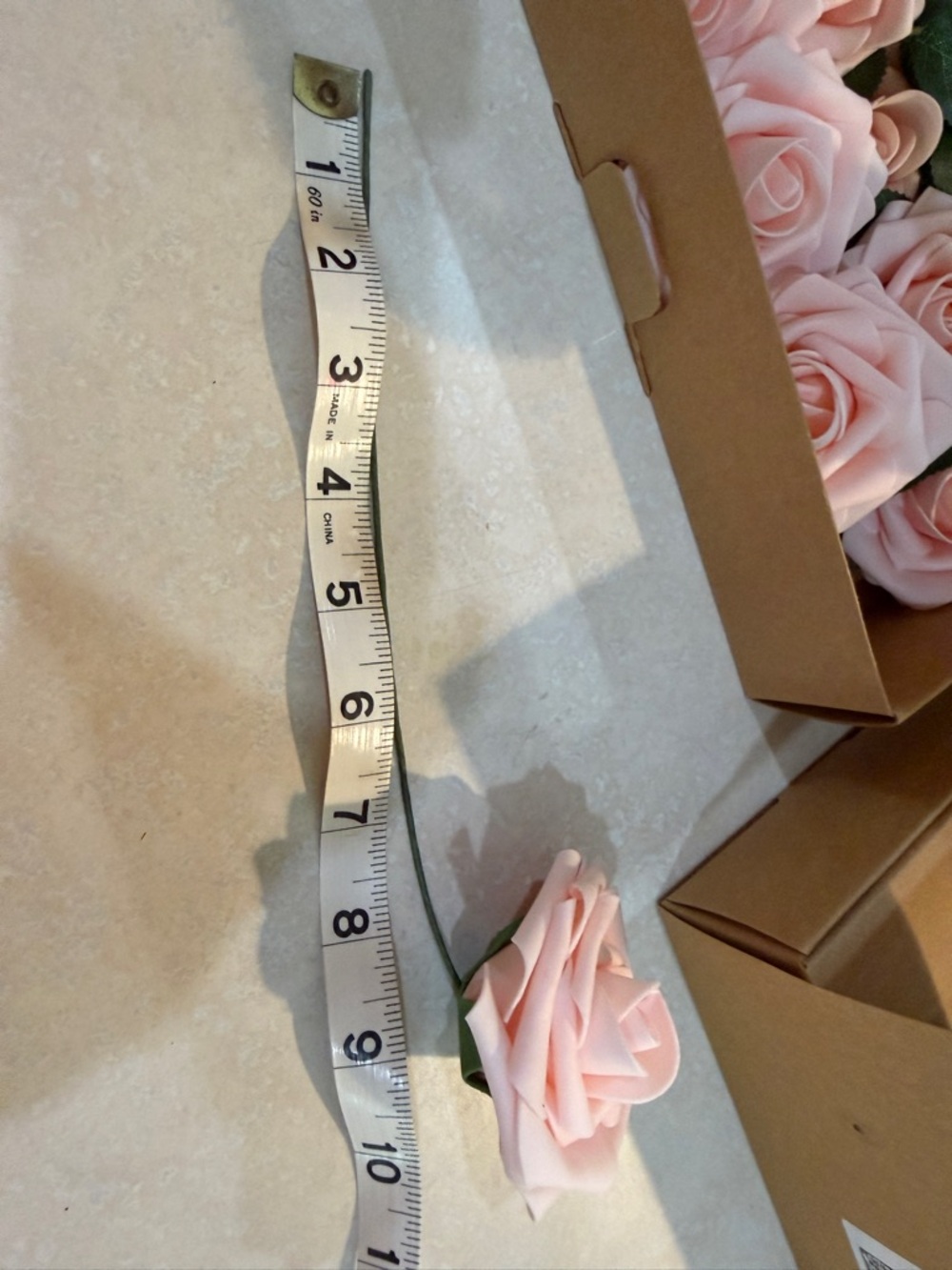 Ling's Moment Beautiful Soft Pink Faux Rose Wired Stems. Wedding Decor - Picture 10 of 12